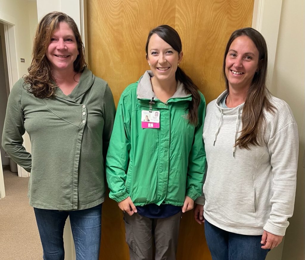 Jamie Berube, Hayley Lowell, and Kristin Freeto