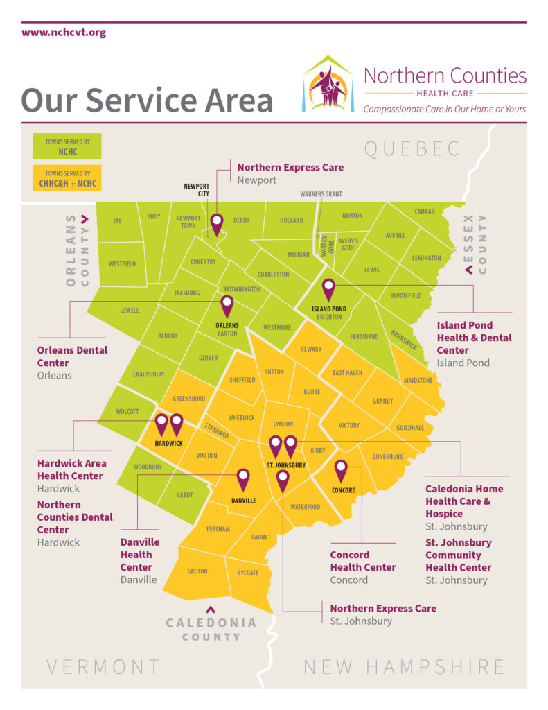 NCHC Tri-County Service area