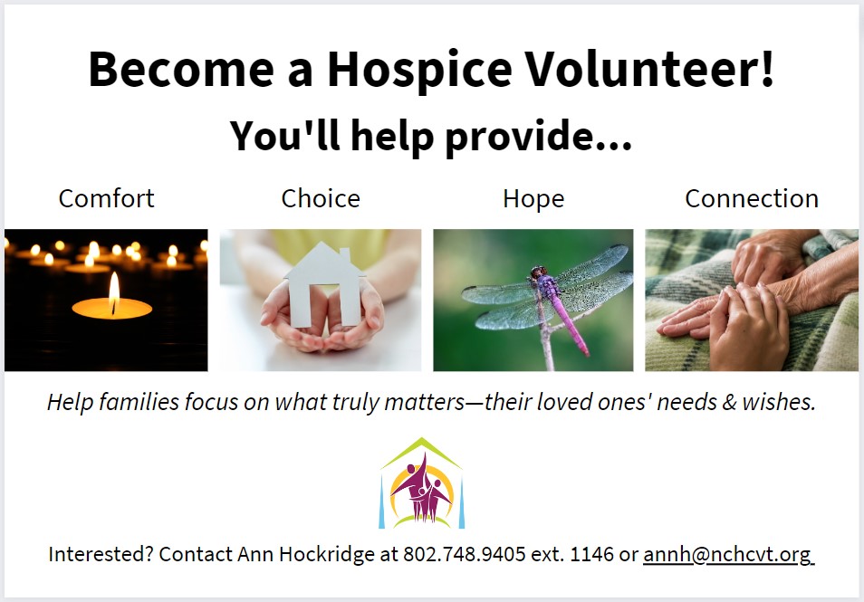 Graphic about becoming a hospice volunteer