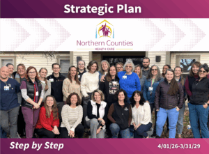 Strategic Plan cover page with group of home health employees